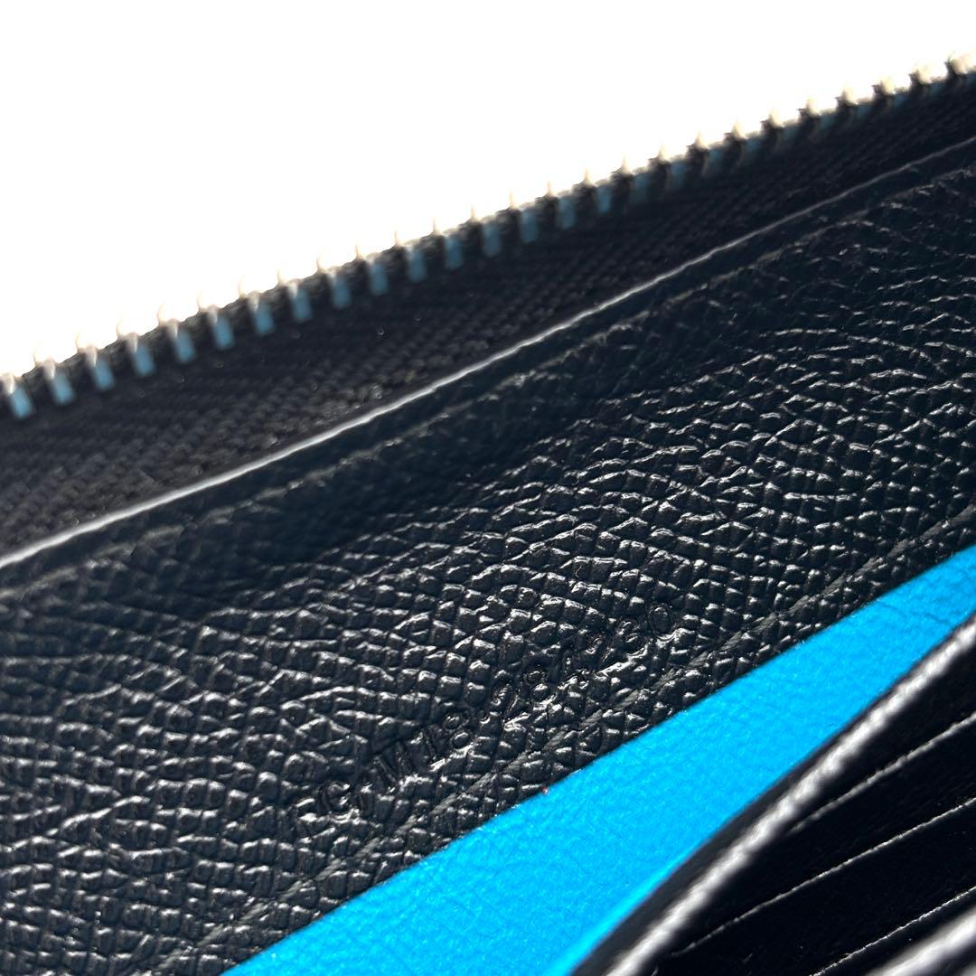 極美品・RFID ブルガリ ビーゼロワン 長財布 ラウンドジップ レザー 黒