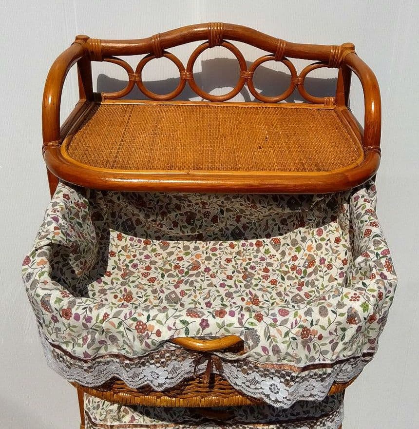 昭和レトロ 籐家具 ラタン チェスト 引き出し 5段 収納 キャスター付き