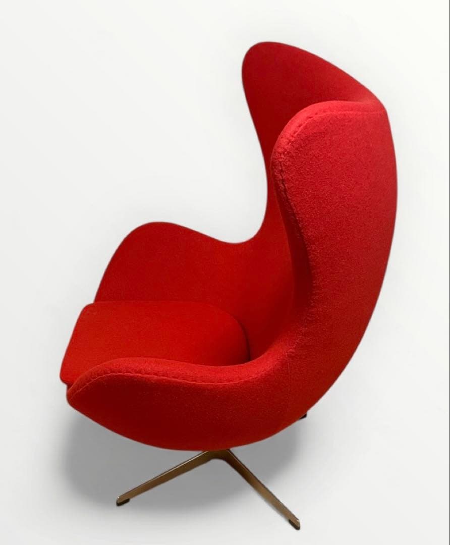 ●名作チェア Egg chair エッグチェア オットマン レッド●