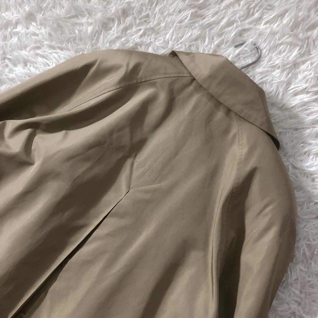 美品 エンバ ステンカラーコート 毛皮ライナー 高級クロテン シルク100%