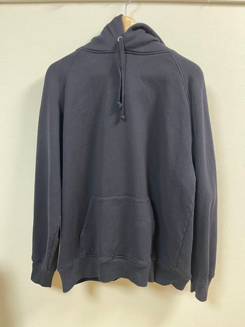 COMOLI 22ss コットン吊裏毛パーカー 3 ネイビー