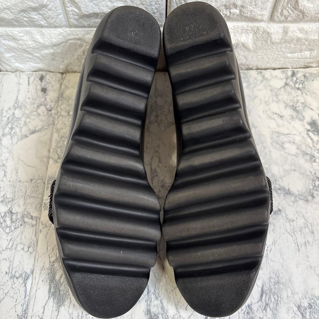 【美品】HILLS AVENUE ヒルズアヴェニュー 黒 エナメル ウェーブ24