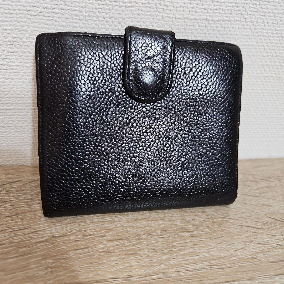★CHANEL ★美品★正規品★ブラック レザー 二つ折り財布