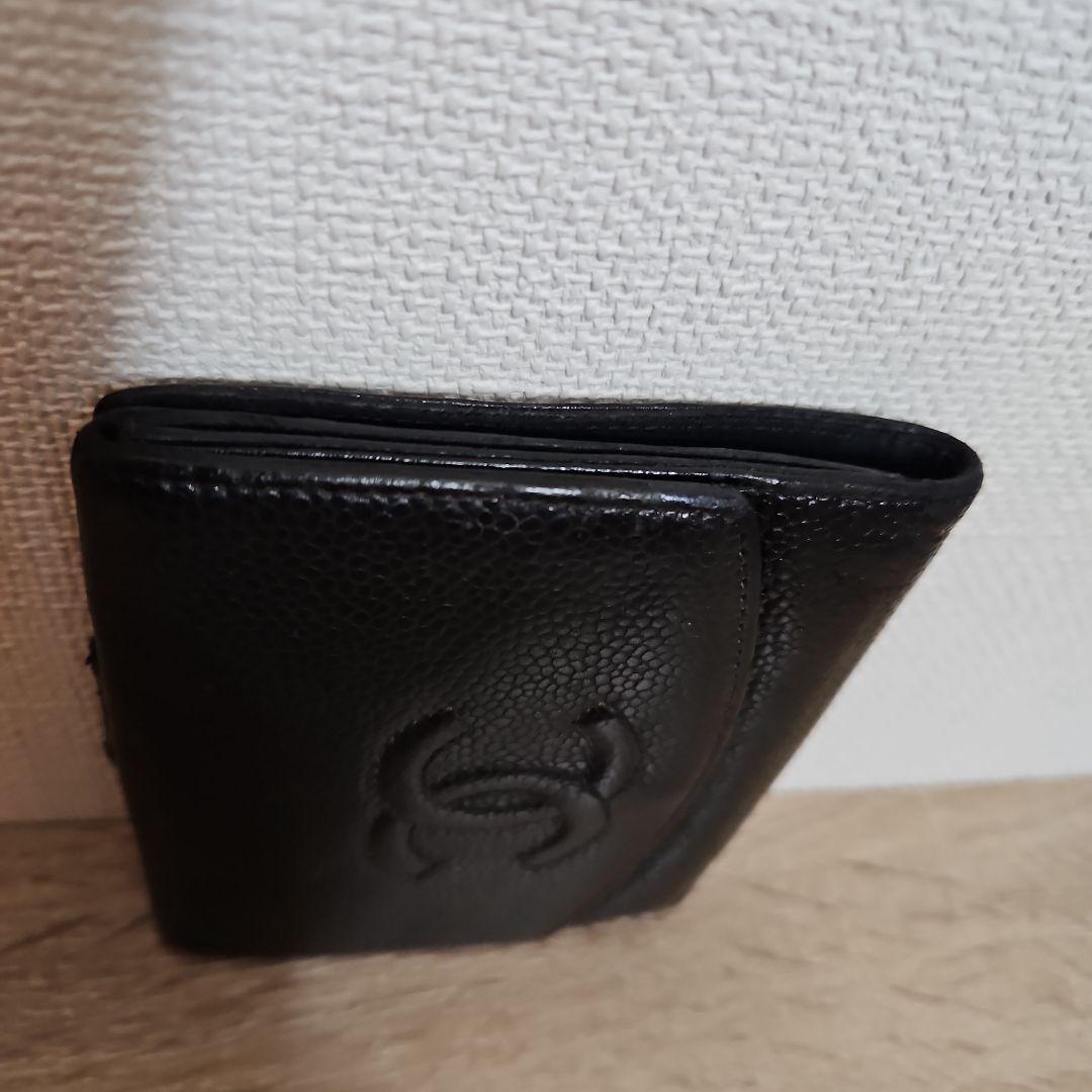 ★CHANEL ★美品★正規品★ブラック レザー 二つ折り財布