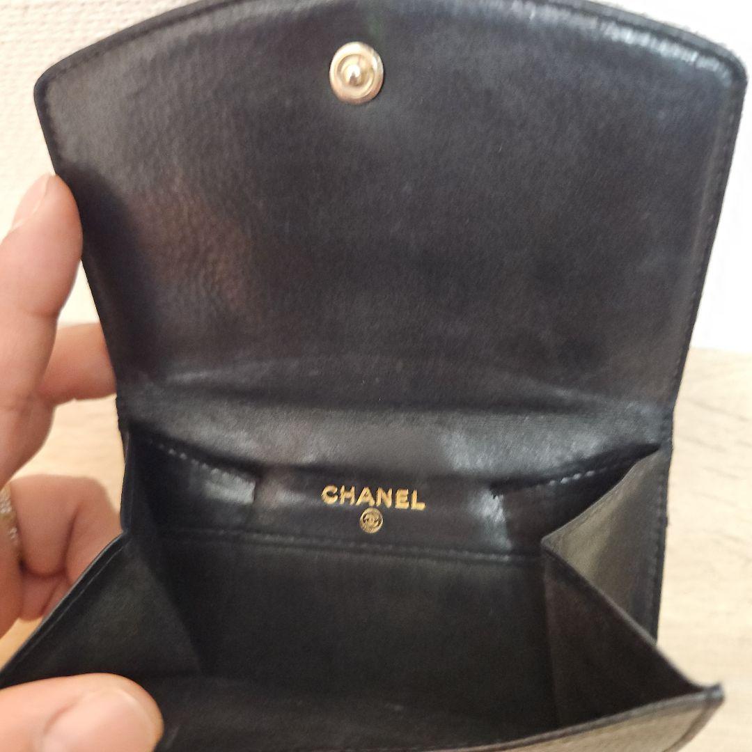 ★CHANEL ★美品★正規品★ブラック レザー 二つ折り財布