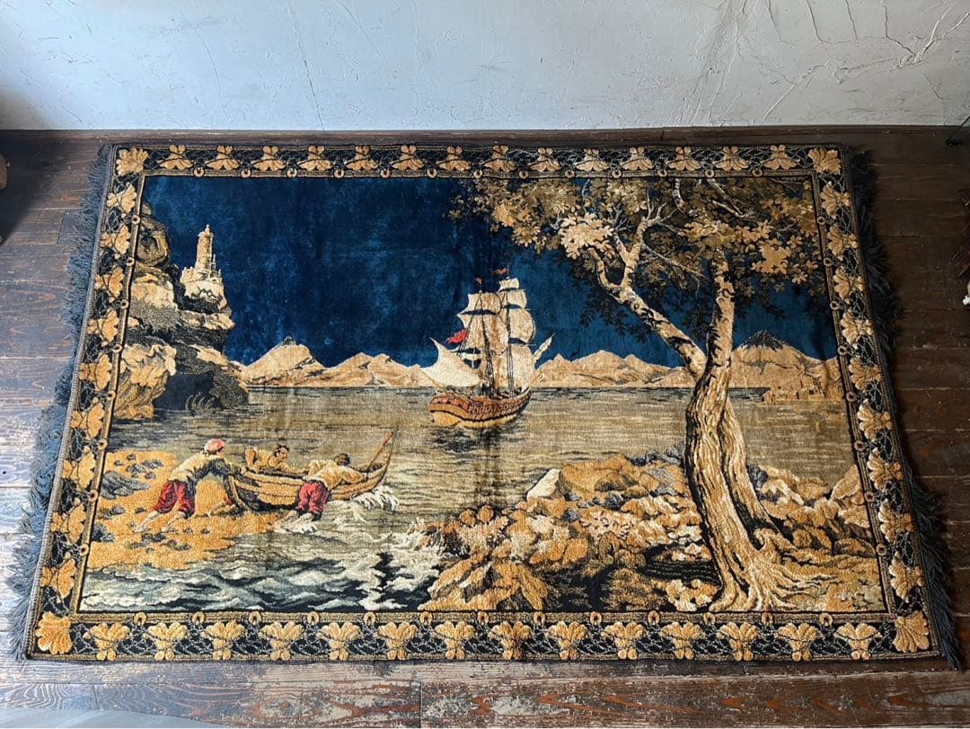 タペストリー 絨毯 ラグ 船 マット インテリア