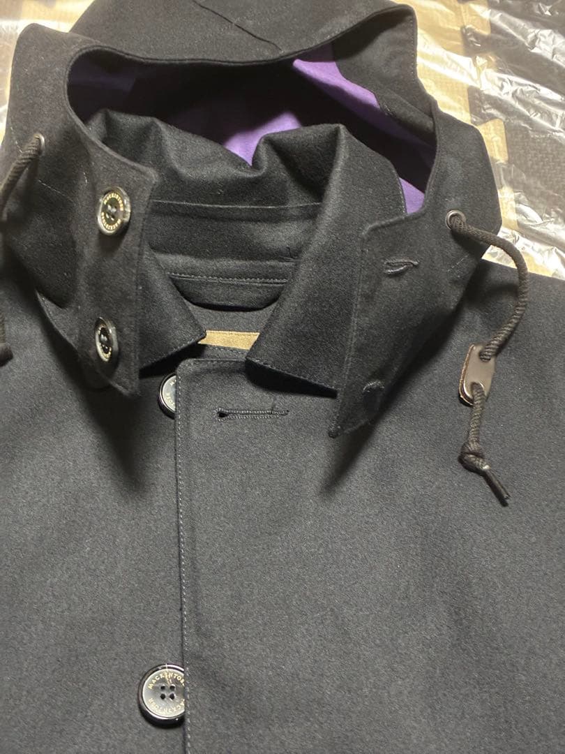 m*w様 MACKINTOSH 黒 ステンカラーコート フード付　黒 36 コル