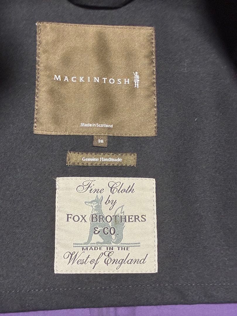 m*w様 MACKINTOSH 黒 ステンカラーコート フード付　黒 36 コル