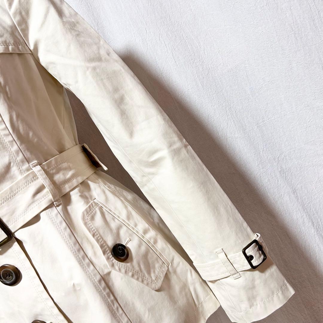 美品 バーバリー ブルーレーベル コート ショート丈 ノバチェック アイボリー