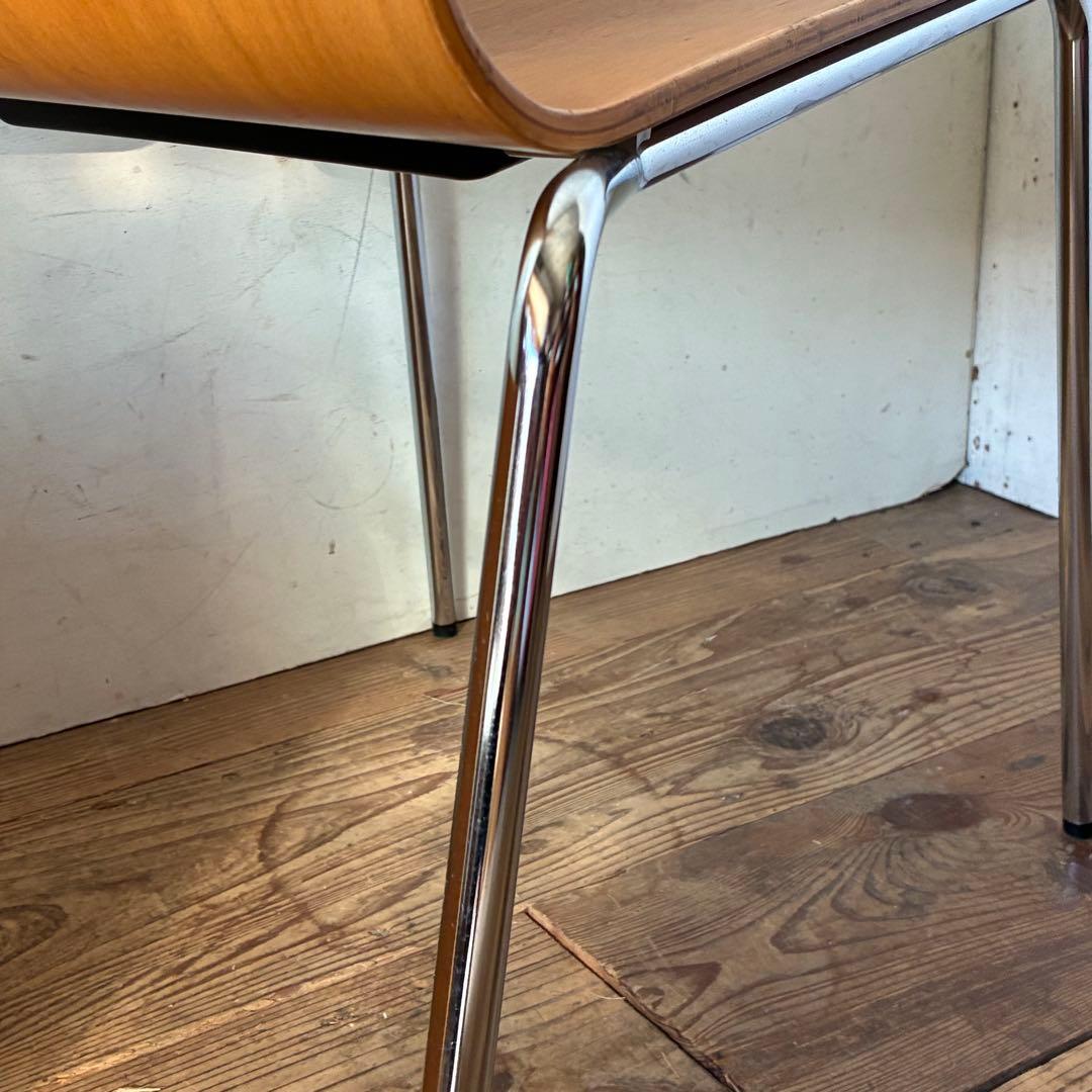 2脚セット ヴィンテージ プライウッド スタッキングチェア ②