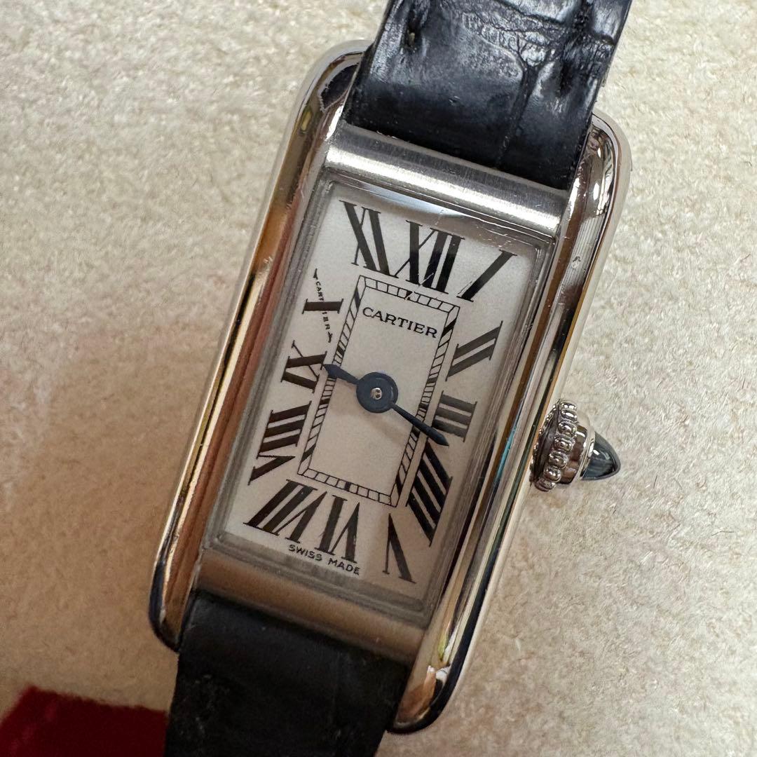 Cartier K18WG 18金 金時計 タンク アロンジェ 750