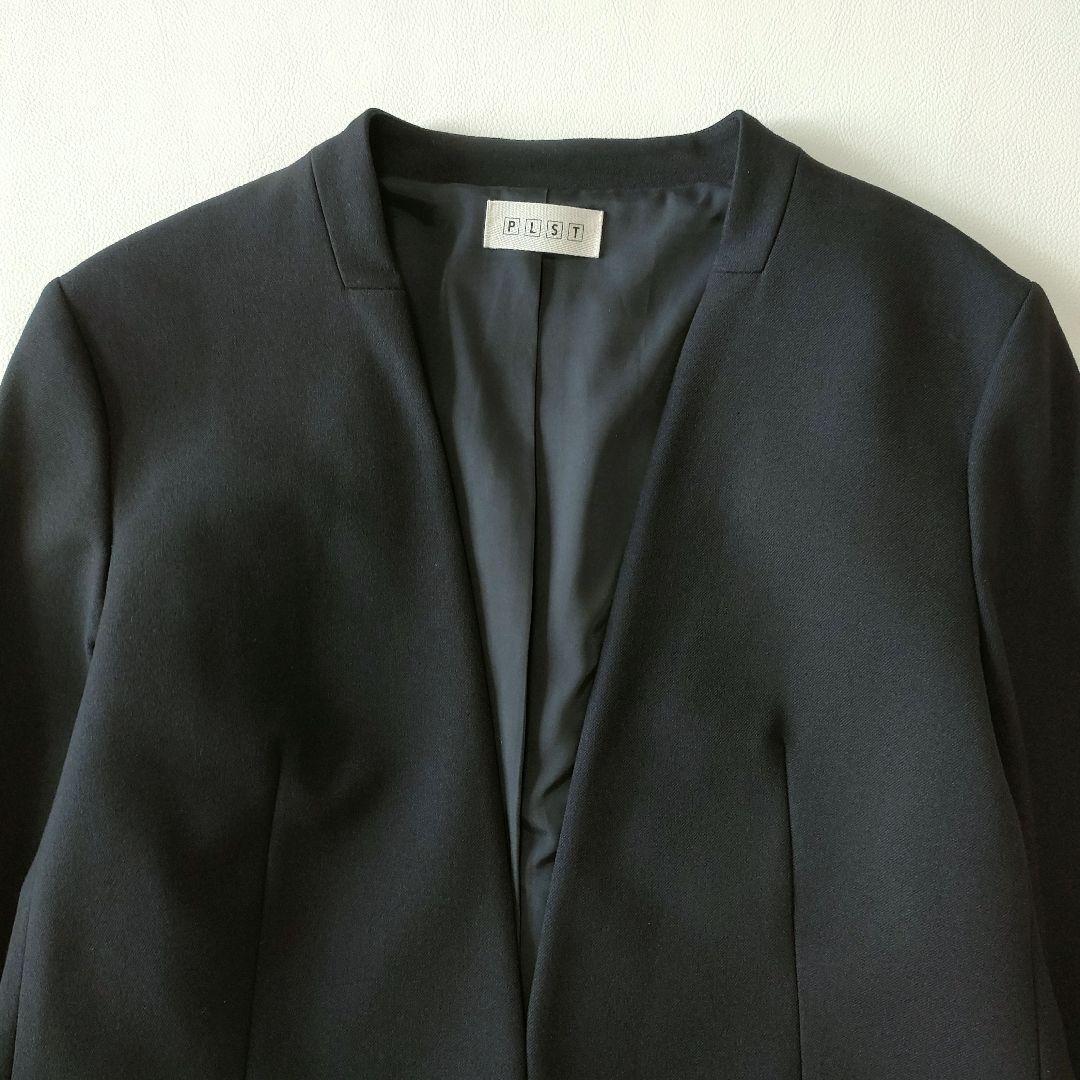 美品✨️PLSTウォームリザーブカラーレスジャケットパンツ スーツ 秋冬　洗濯可