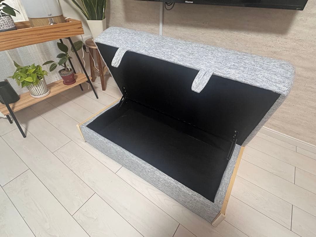 【付属品】オットマン　メランジグレー 2WAYソファ　引き出し収納付き