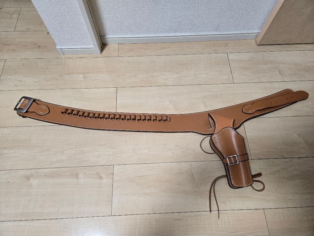 East.A ウエスタンガンベルト 牛革製 ブラウン Mサイズ No.001-M