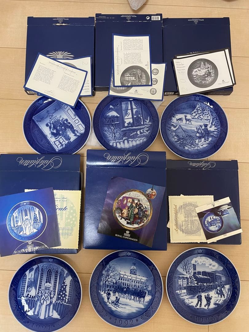 ロイヤルコペンハーゲン　クリスマス　イヤープレート　６枚セット