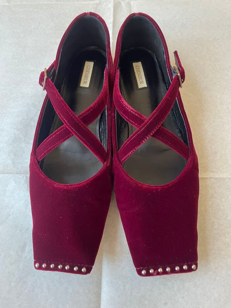 お値下げ❗️[CHEMBUR]クロスストラップフラットシューズ