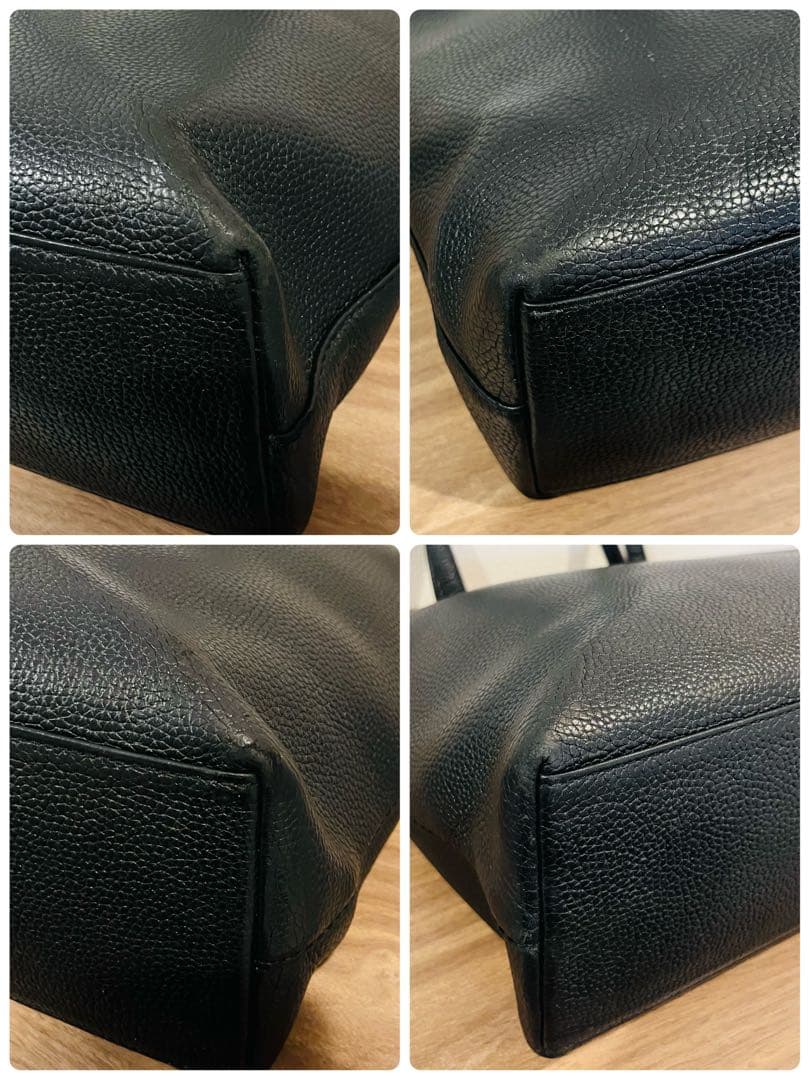 ハッシュタグ トートバッグ レザー 肩掛け A4可 ブラック