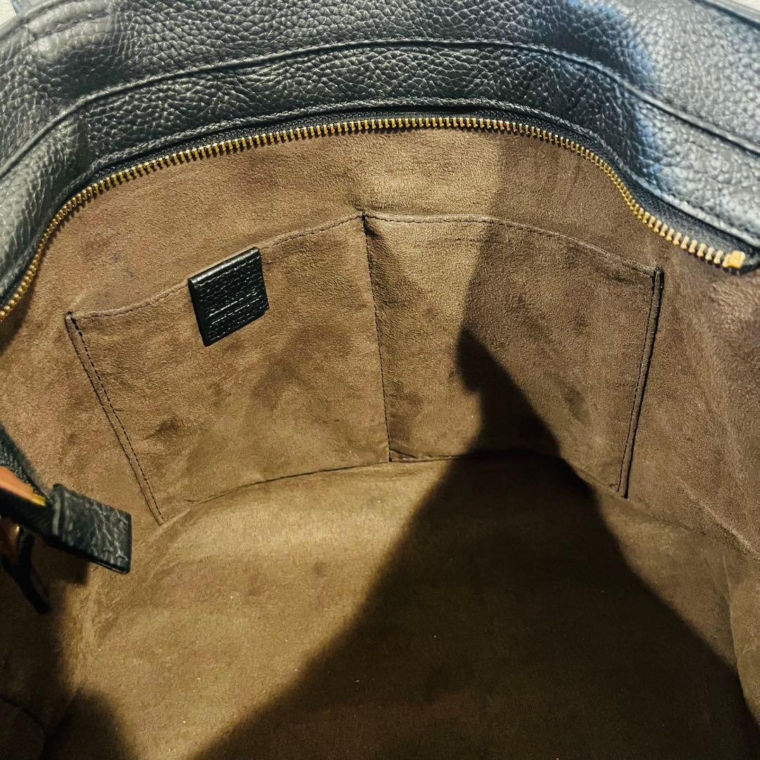 ハッシュタグ トートバッグ レザー 肩掛け A4可 ブラック