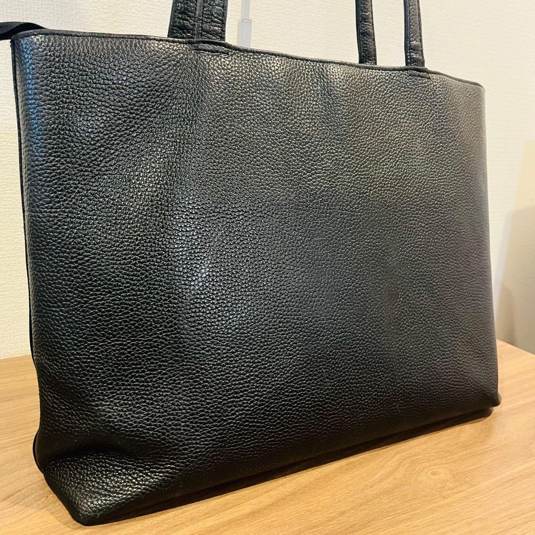 ハッシュタグ トートバッグ レザー 肩掛け A4可 ブラック