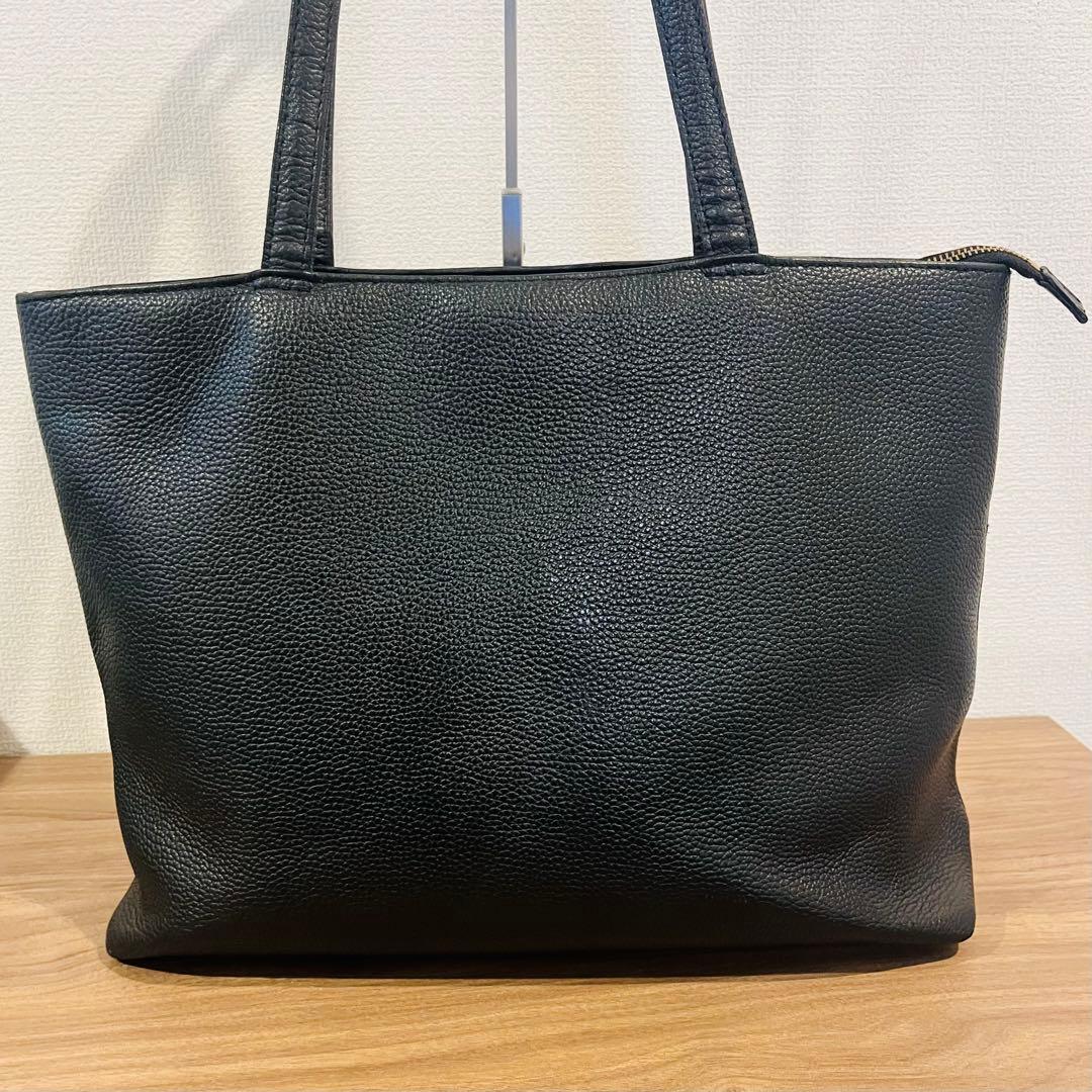 ハッシュタグ トートバッグ レザー 肩掛け A4可 ブラック