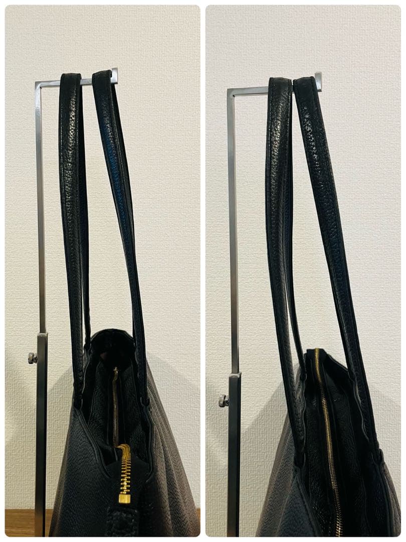 ハッシュタグ トートバッグ レザー 肩掛け A4可 ブラック