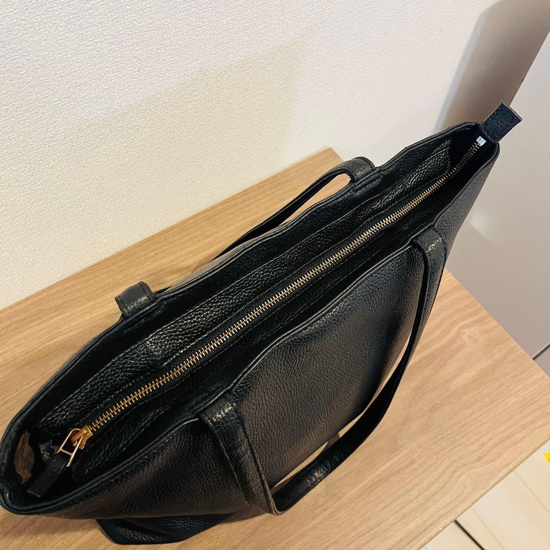 ハッシュタグ トートバッグ レザー 肩掛け A4可 ブラック