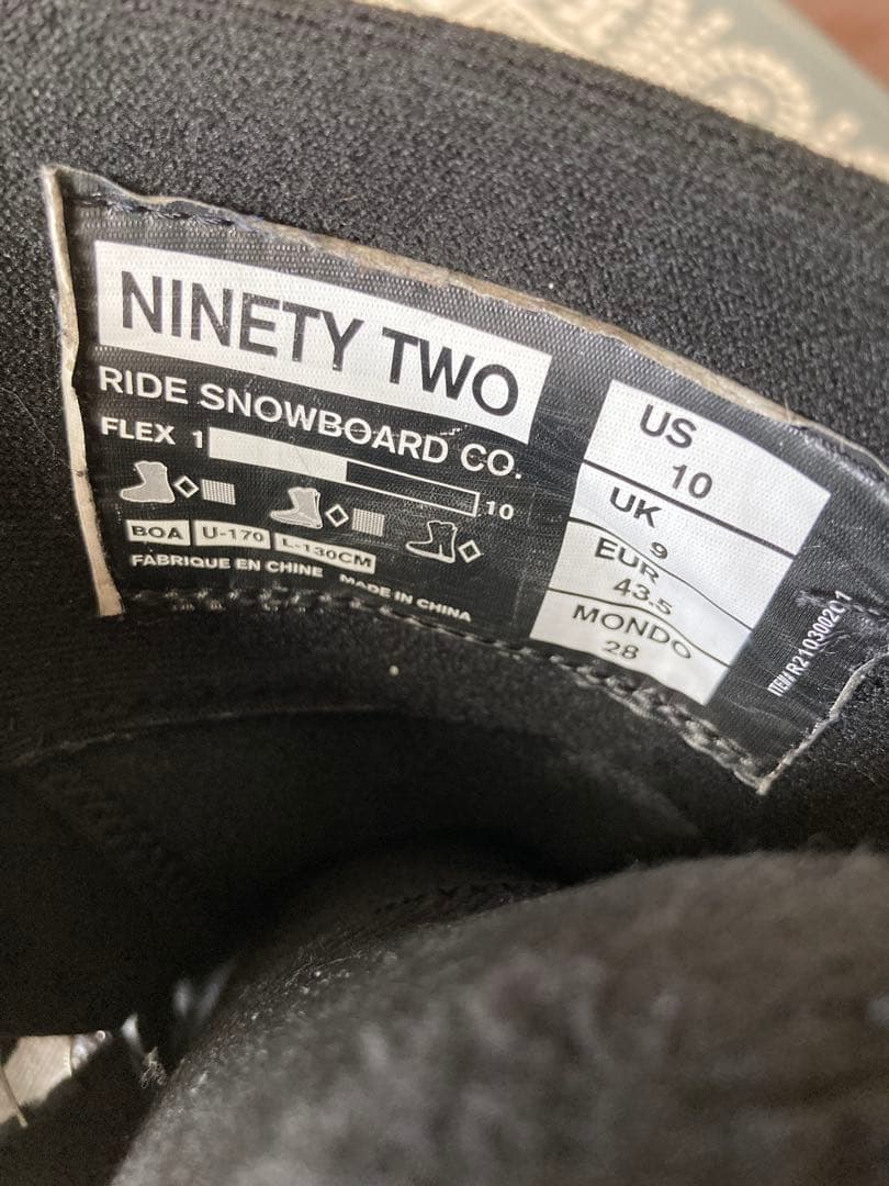 RIDE 92 28.0cm 2022モデル　なかなか美品、元箱付き