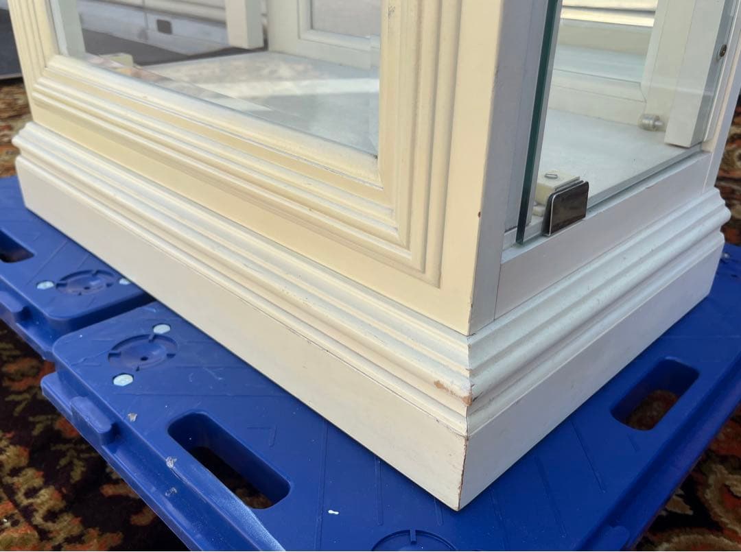 引き取り限定 姫系 キュリオケース ガラス 飾り棚 インテリア 白家具 ロココ調