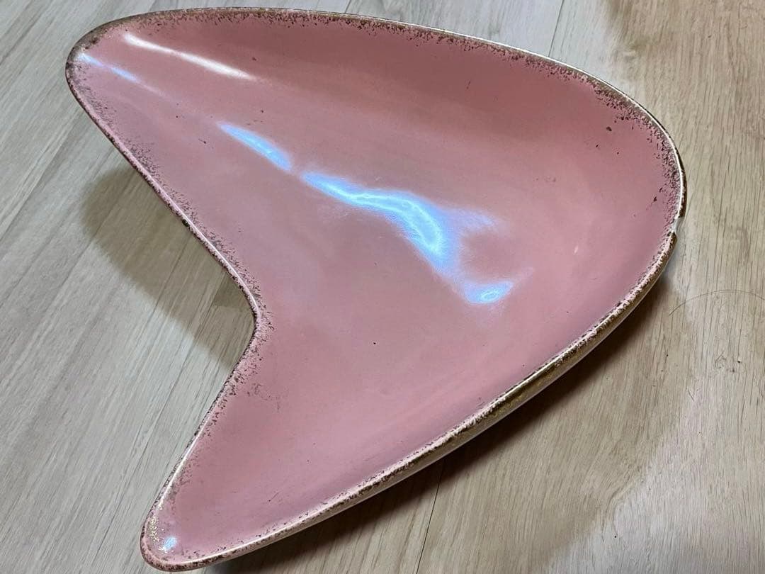 USA GILNER製 ピンク ブーメラン型トレイ３点　ビンテージ　ロカビリー