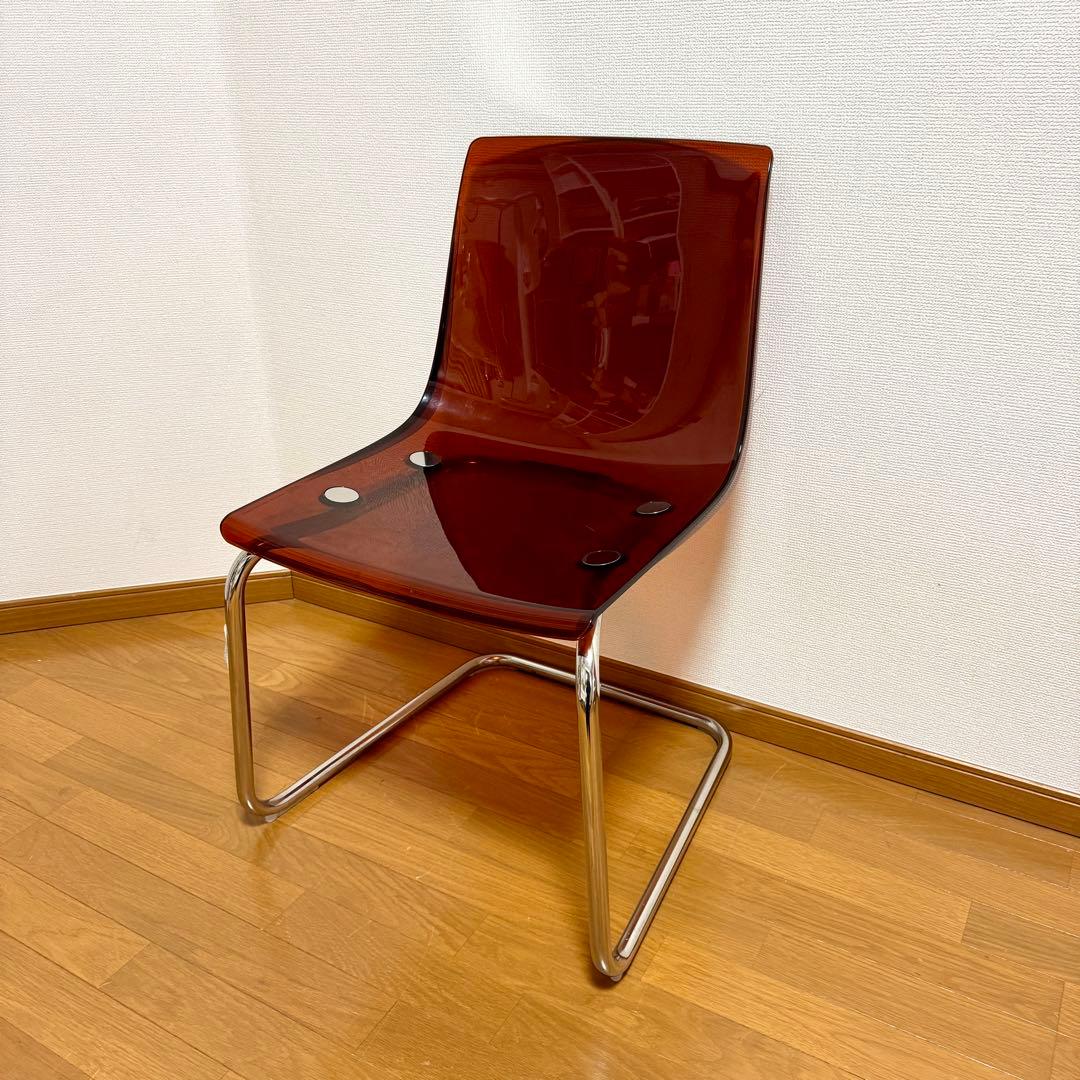 【美品】IKEA TOBIAS トービアス ダイニングチェア ブラウンレッド