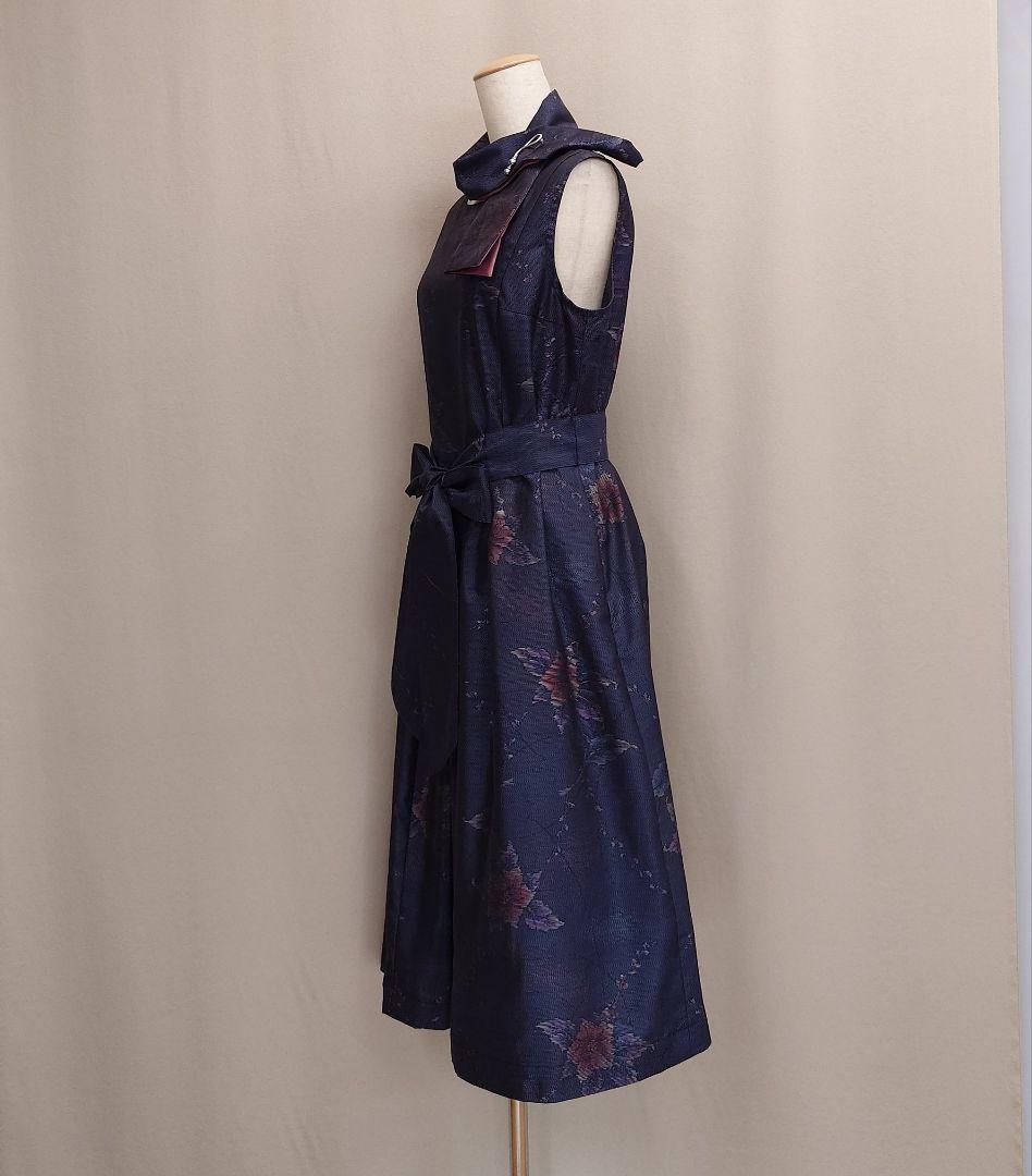 着物リメイク パイピングカラーのジャケットとプリーツワンピース