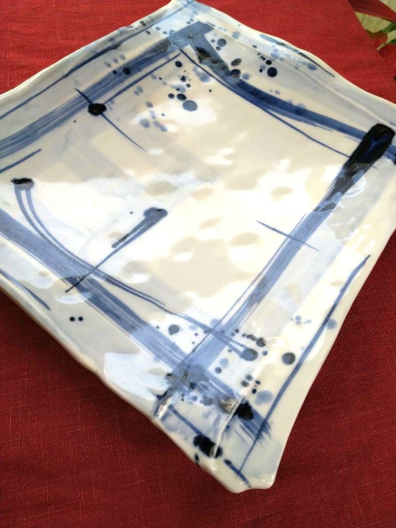 ♥希少な♥【ブロが選ぶ・高級皿・有田焼 庄右衛門作】デザイン扇型超特大皿２皿