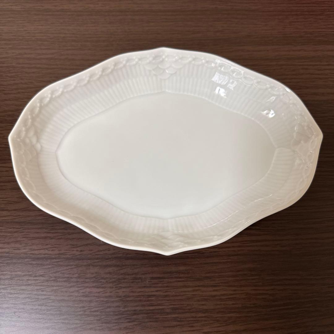 ロイヤルコペンハーゲン　ホワイト　フルーテッド　ハーフレース&小皿3枚　セット