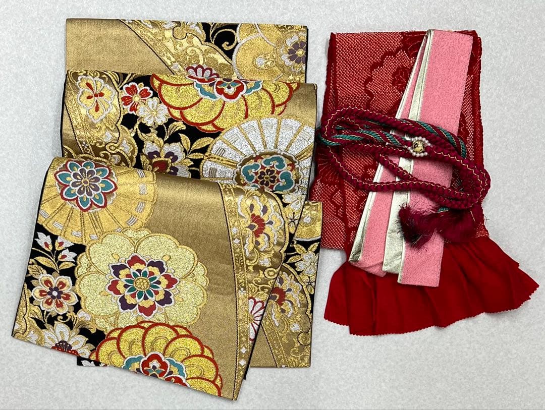 振り袖　フルセット　別誂長襦袢　成人式　赤　金彩加工　刺繍入り　銀通し　760