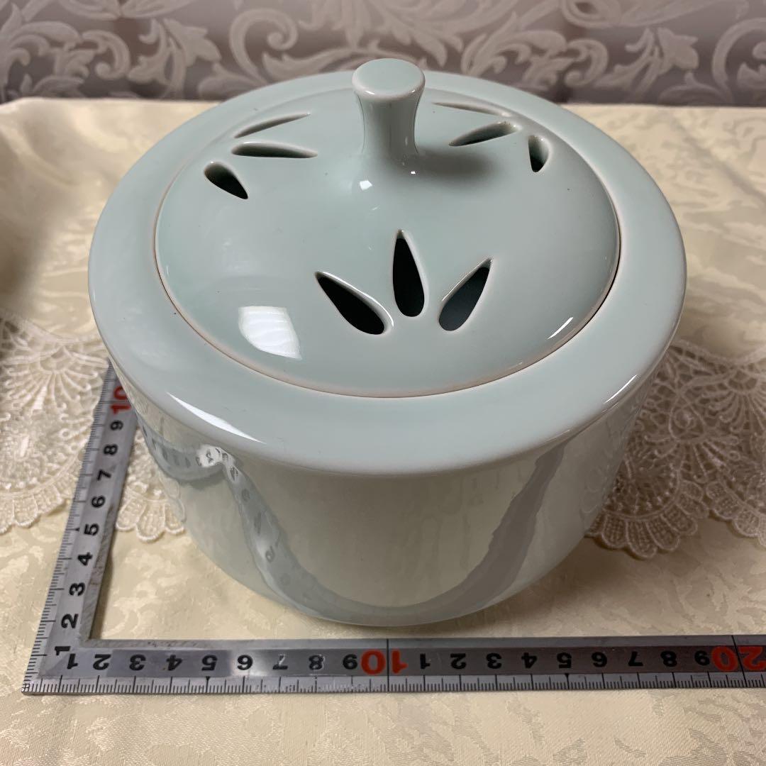 青白磁　香炉　美品　秀作　作家物　手造り