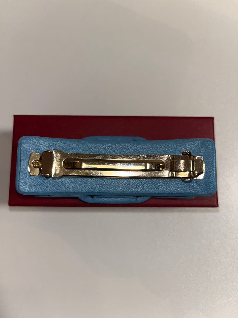 Salvatore Ferragamo ブルー レザー バレッタ