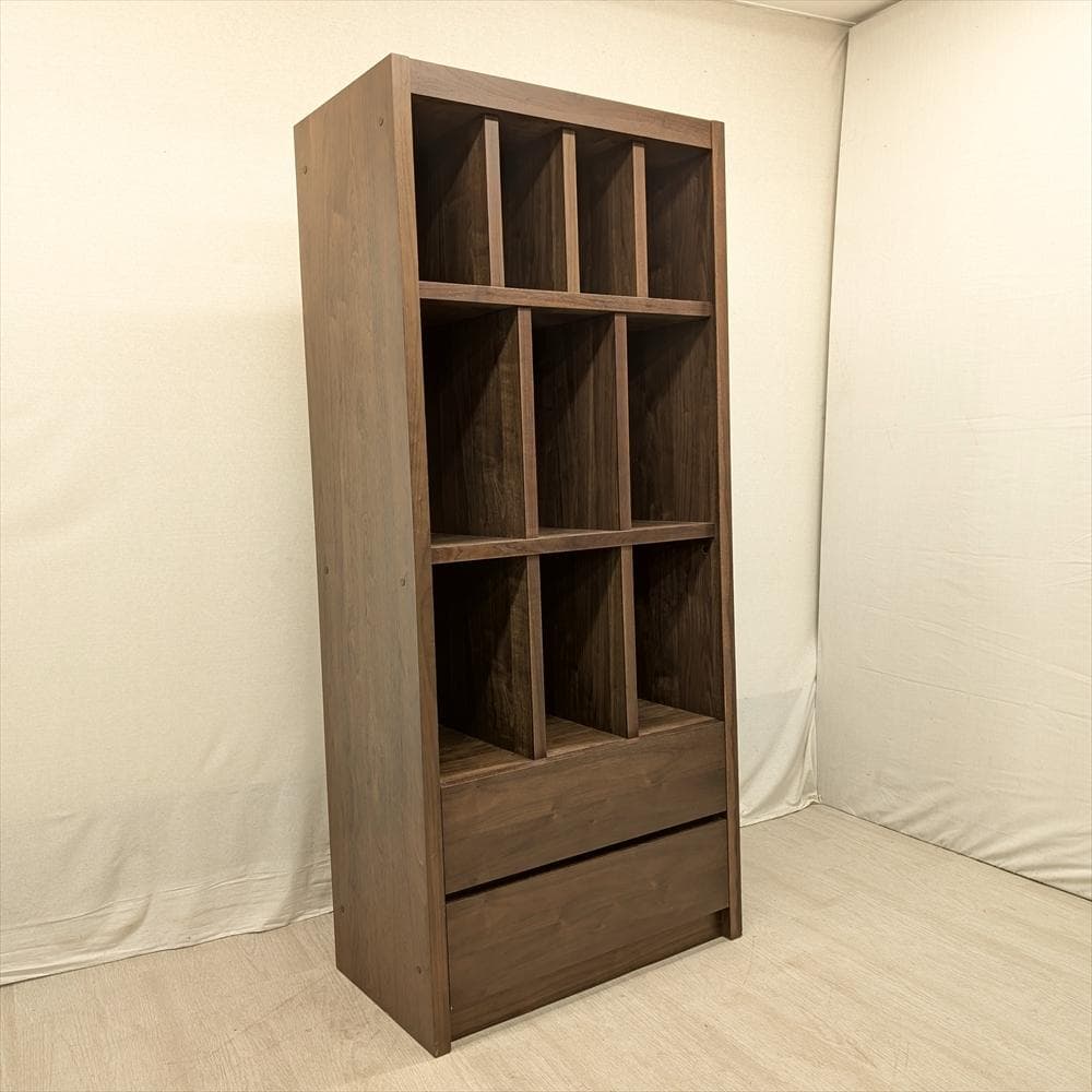 大川家具　生松工芸　ウォールナット　オープン　本棚　飾り棚　ラック　シェルフ