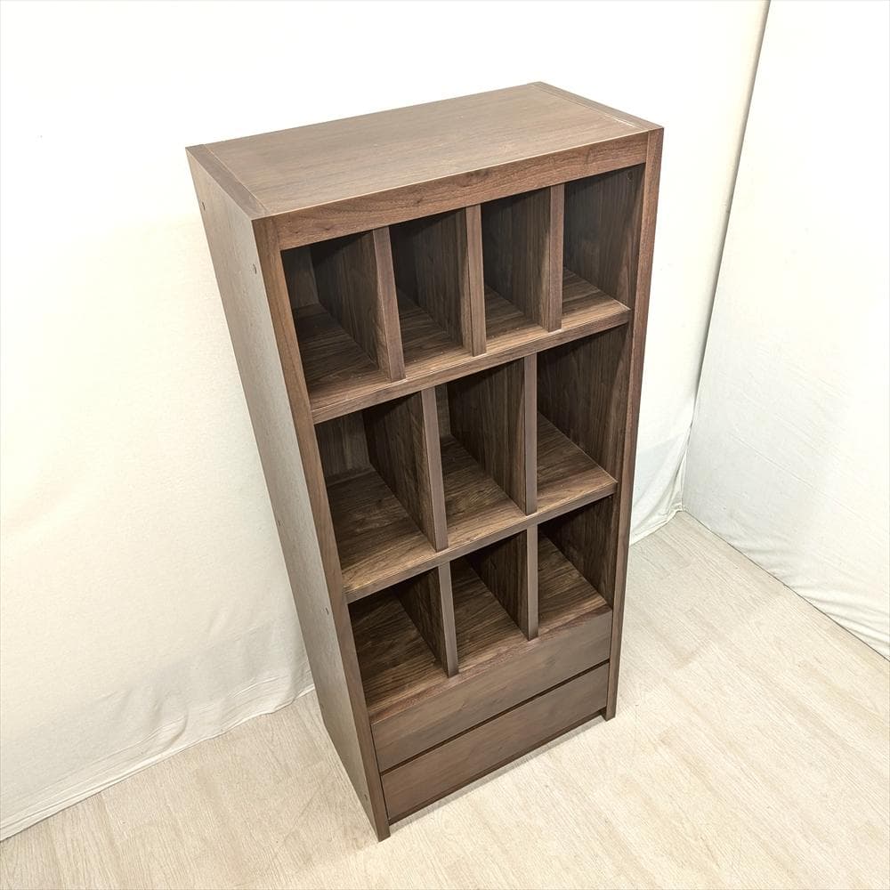 大川家具　生松工芸　ウォールナット　オープン　本棚　飾り棚　ラック　シェルフ