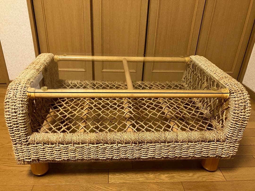 【ttm】アジアン家具　センターテーブル　ガラステーブル【関西一部地域限定