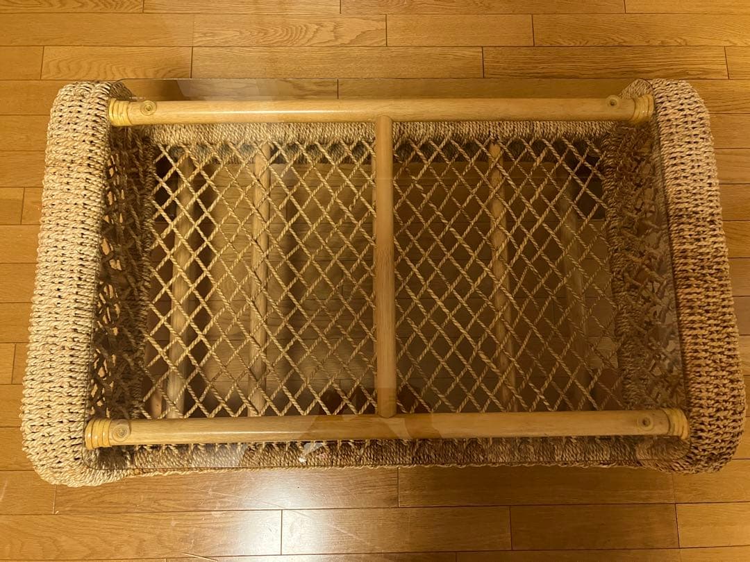 【ttm】アジアン家具　センターテーブル　ガラステーブル【関西一部地域限定