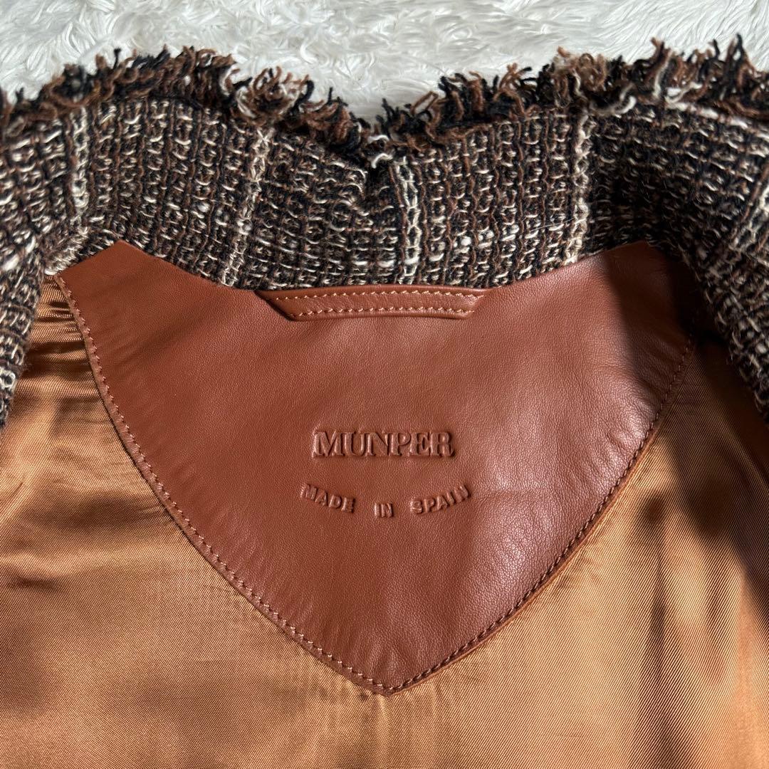 未使用 タグ付き MUNPER ラムレザーコート ベルト キャメル スペイン製