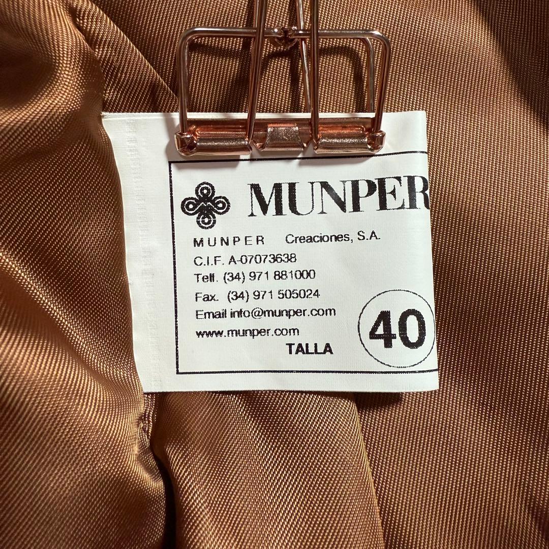 未使用 タグ付き MUNPER ラムレザーコート ベルト キャメル スペイン製