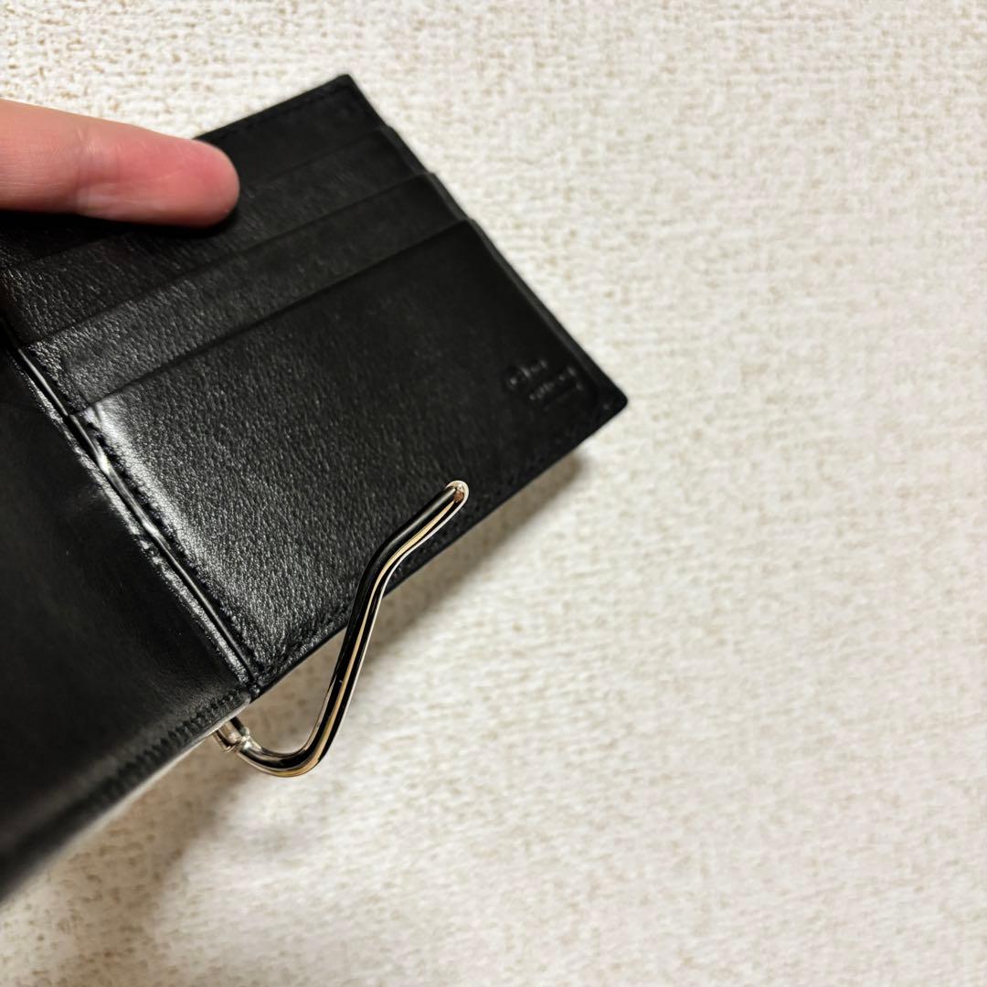 「乱れ桜商事様 」gucci ブラックレザー GGパターン マネークリップ