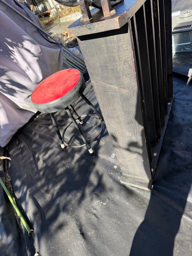 昭和レトロ 古道具 木製7段飾り棚 黒塗り オープンラック 欠品あり