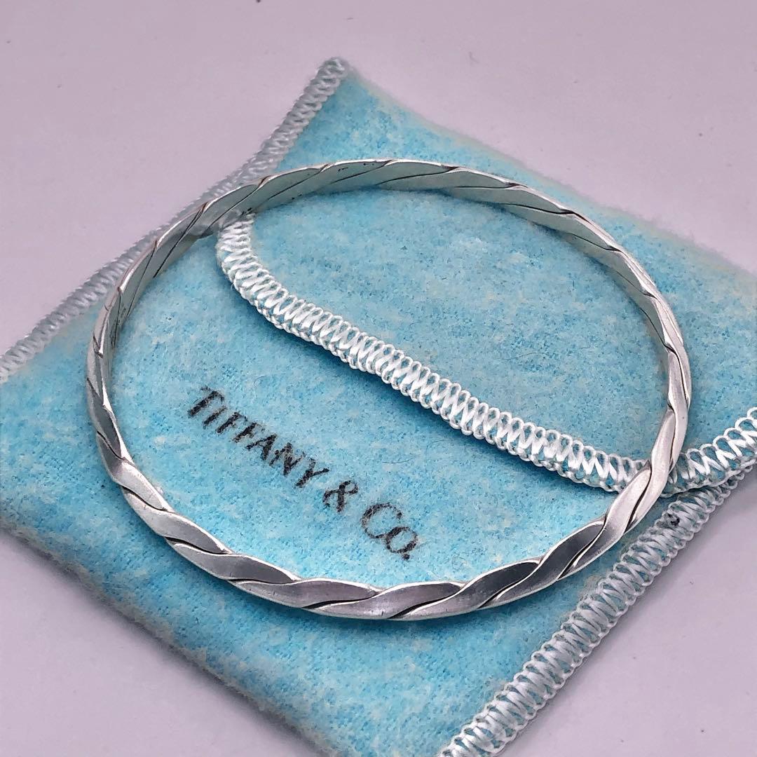 【美品】希少 ティファニー ナイフエッジ ツイスト バングル 925