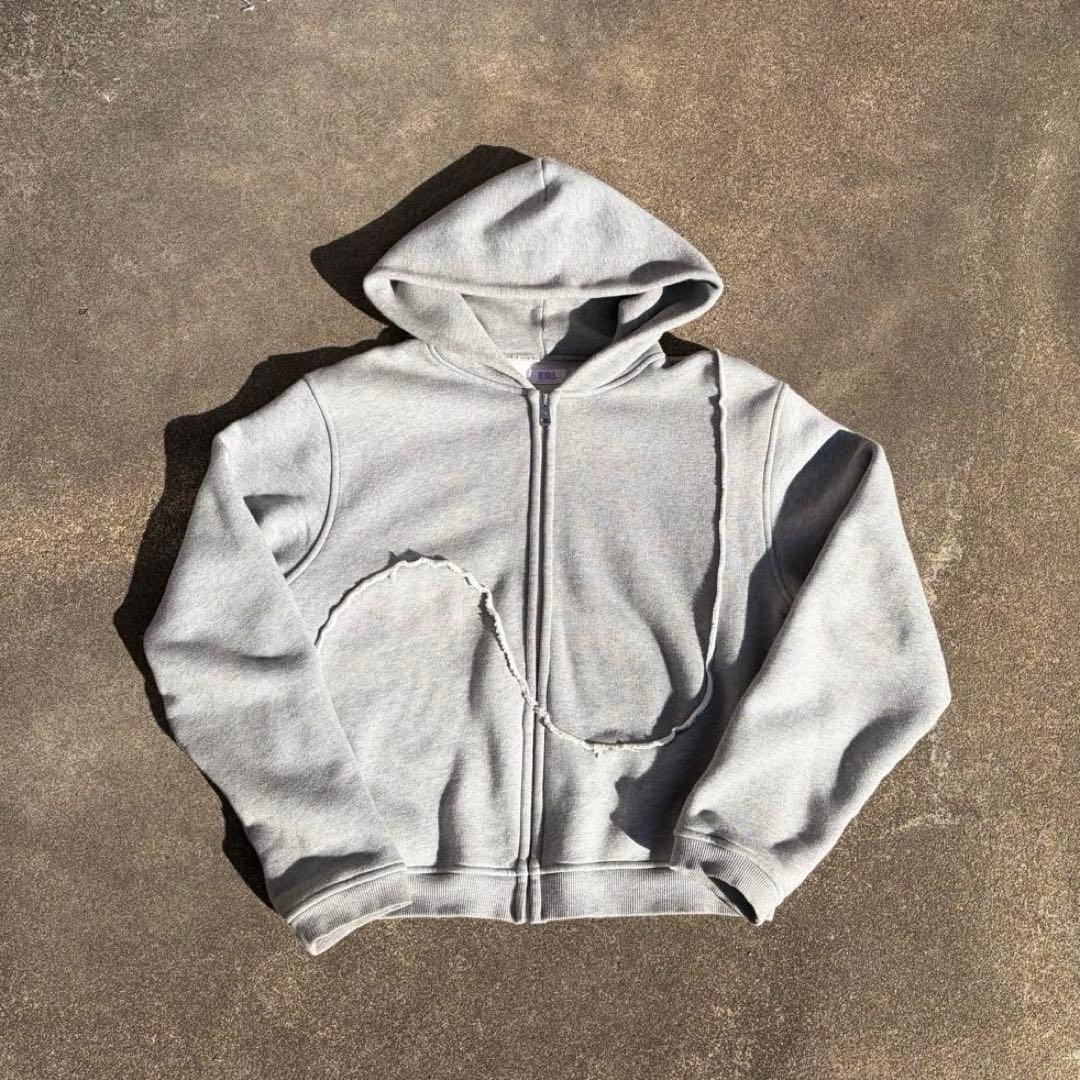 青 ERL Swirl Zipped Hoodieパーカー erl