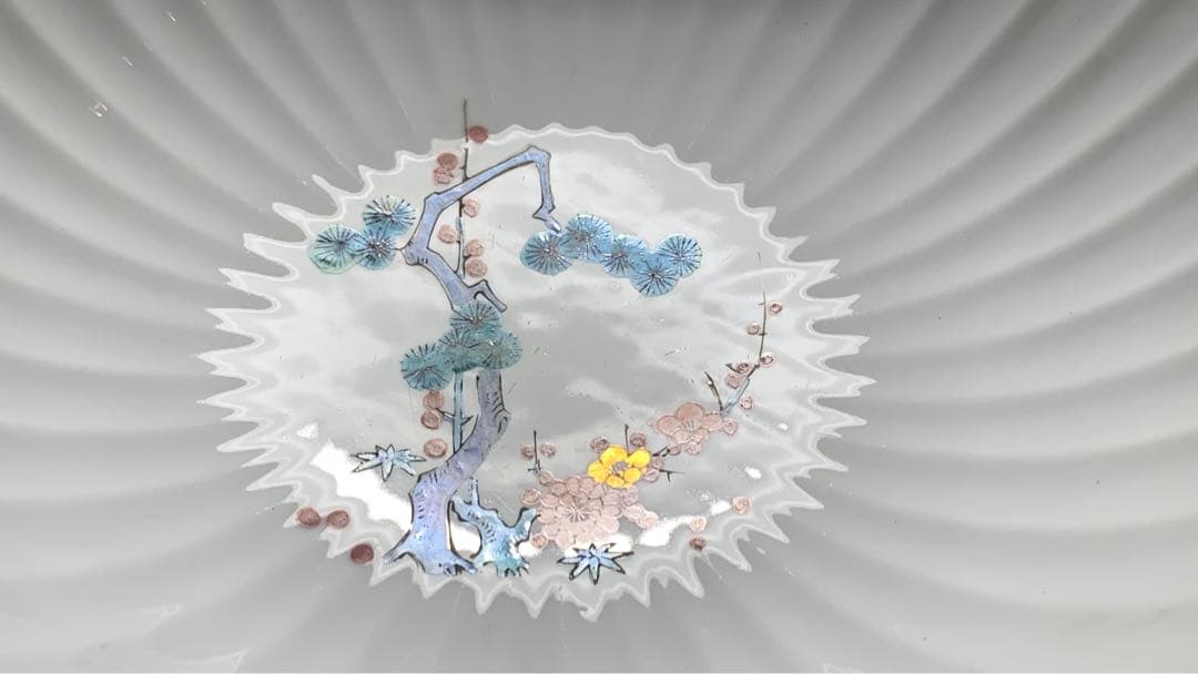 在銘　粉彩　特大　大鉢　直径24.5cm 高さ10cm