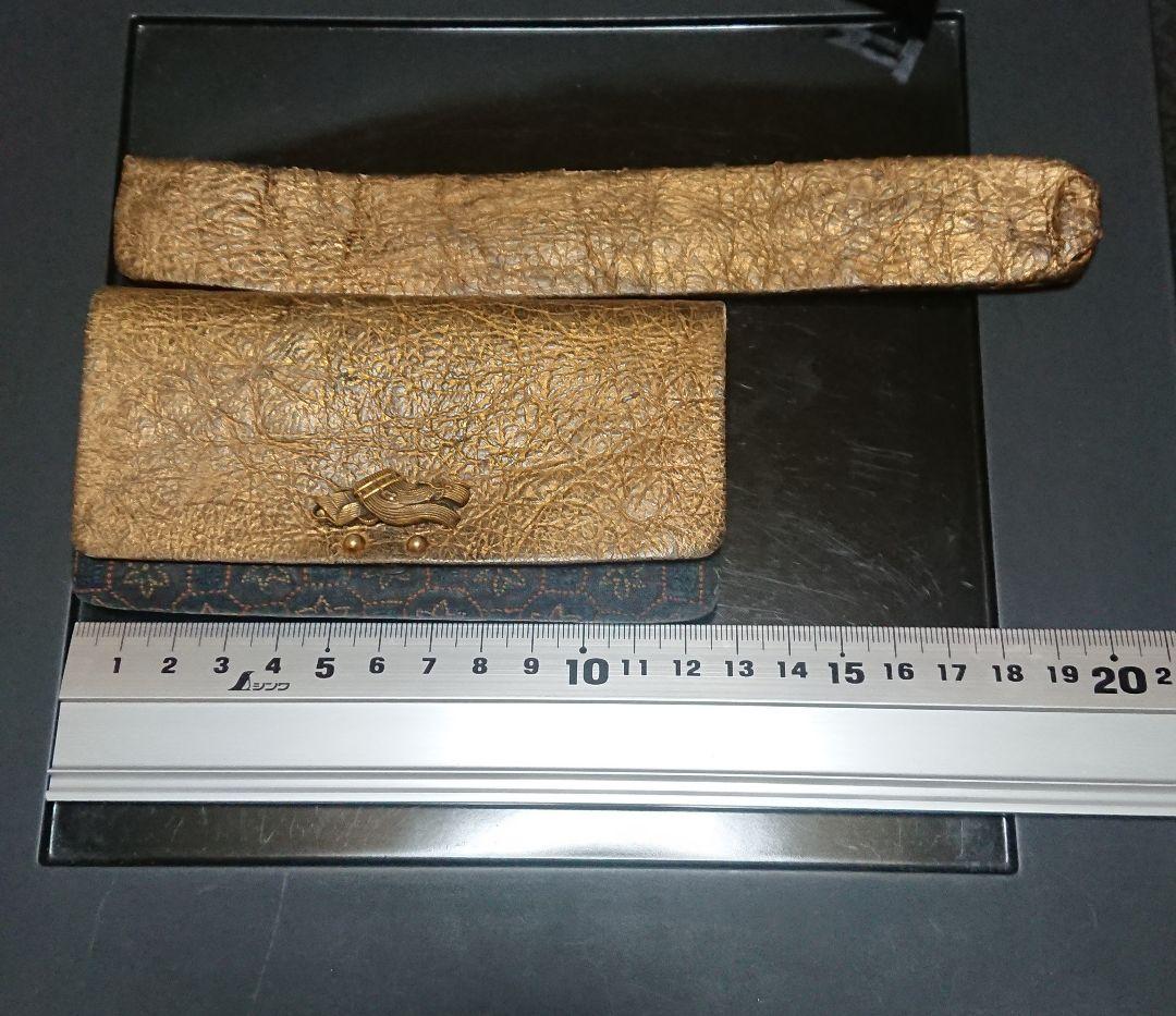 逸品 江戸後期 金唐革 煙草入れ 叺 掲げ物 工芸品 煙管入れ