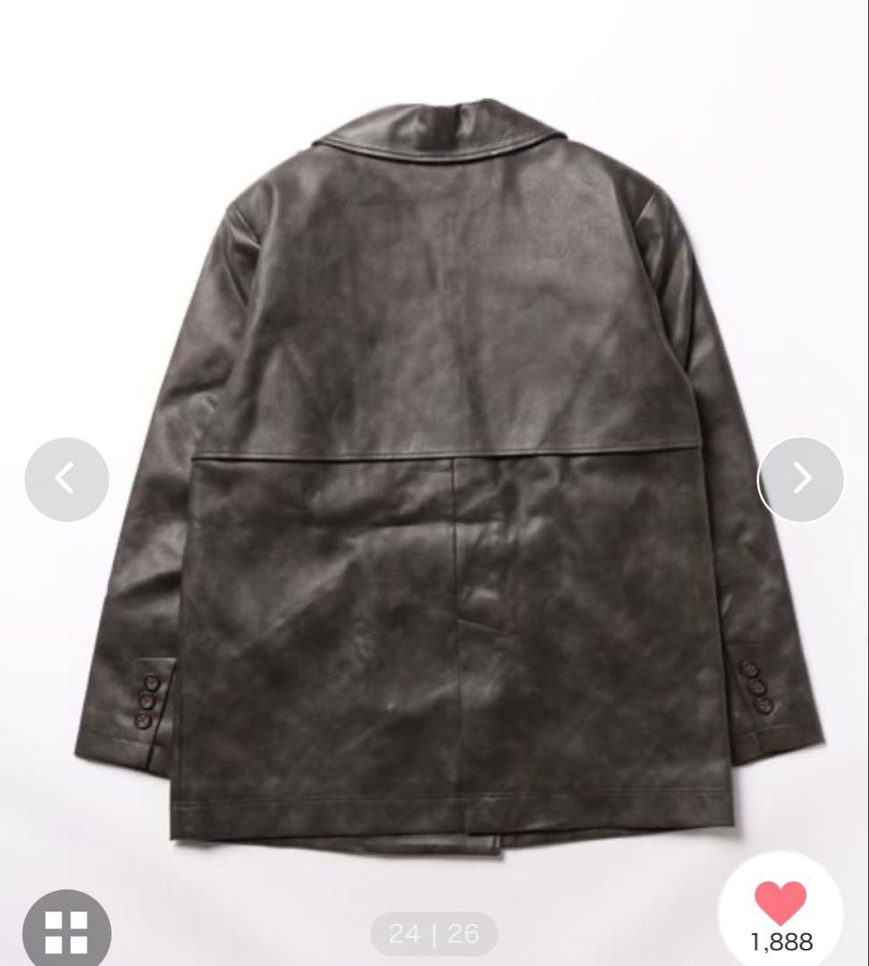 フェイクレザー ダブルブレストジャケット TINA：JOJUN 最安値　美品