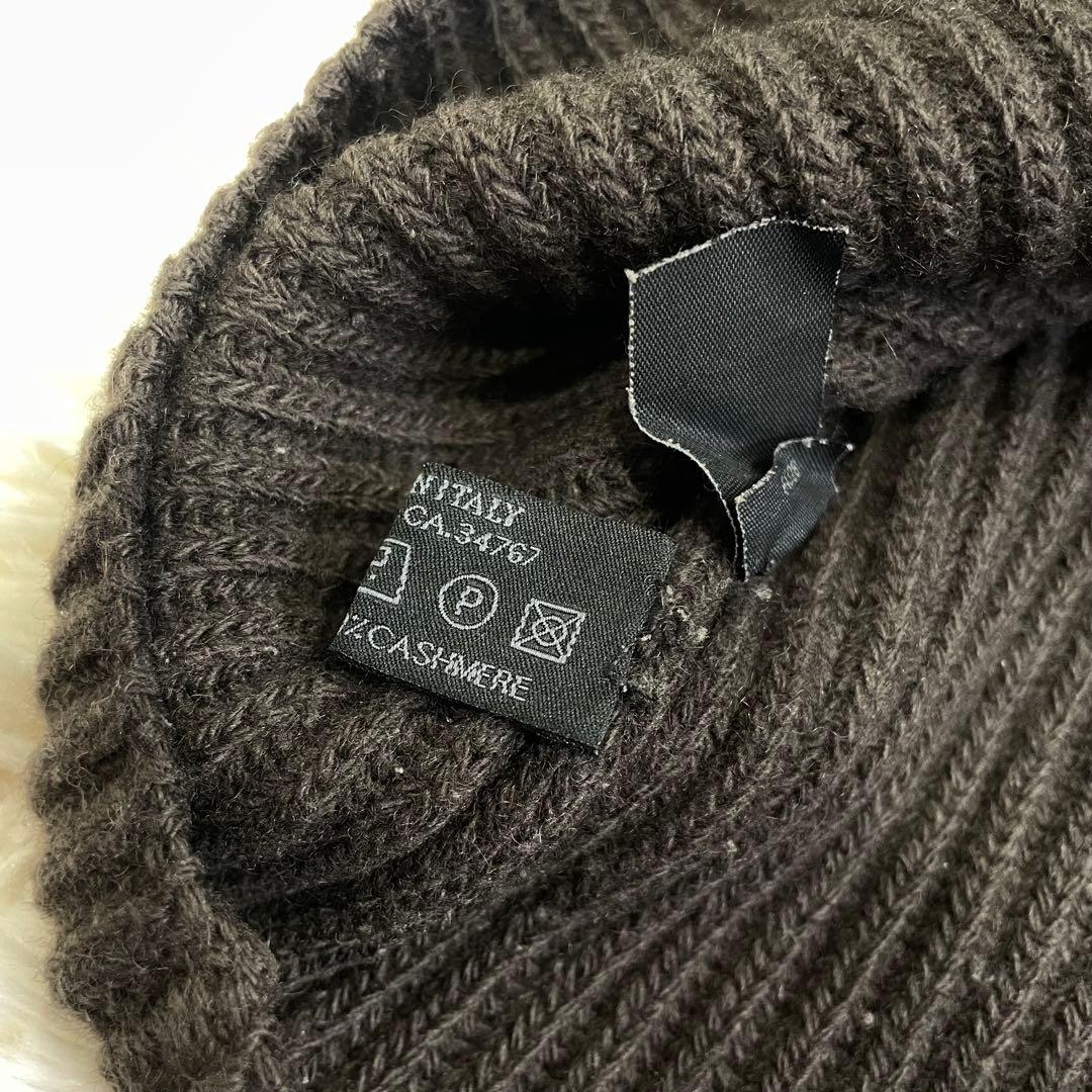 PRADA カシミヤ混 Vネック リブニット セーター ブラウン サイズ40